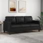 Preview: ARDEBO.de - 3-Sitzer-Sofa Schwarz 180 cm Kunstleder