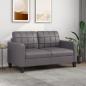 Preview: ARDEBO.de - 2-Sitzer-Sofa Grau 140 cm Kunstleder
