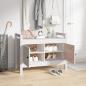 Preview: Flurbank Weiß 80x40x60 cm Massivholz Kiefer