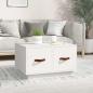 Preview: ARDEBO.de - Couchtisch Weiß 60x53x35 cm Massivholz Kiefer