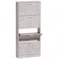 Preview: Schuhschrank Betongrau 59x17x150 cm Holzwerkstoff