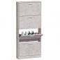Preview: Schuhschrank Betongrau 59x17x150 cm Holzwerkstoff