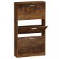 Preview: Schuhschrank Räuchereiche 59x17x108 cm Holzwerkstoff