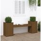 Preview: ARDEBO.de - Gartenbank mit Pflanzkübeln Honigbraun 180x36x63 cm Massivholz