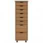 Preview: Rollschrank mit Schubladen MOSS Honigbraun Massivholz Kiefer