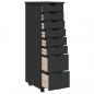 Preview: Rollschrank mit Schubladen MOSS Grau Massivholz Kiefer