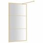 Preview: Duschwand für Begehbare Dusche ESG Klarglas Golden 100x195cm