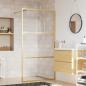 Preview: Duschwand für Begehbare Dusche ESG Klarglas Golden 100x195cm