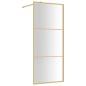 Preview: Duschwand für Begehbare Dusche mit ESG Klarglas Golden 90x195cm