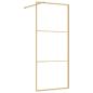 Preview: Duschwand für Begehbare Dusche mit ESG Klarglas Golden 90x195cm
