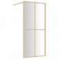 Preview: Duschwand für Begehbare Dusche ESG Klarglas Golden 100x195cm
