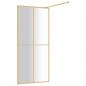 Preview: Duschwand für Begehbare Dusche ESG Klarglas Golden 100x195cm