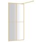 Preview: Duschwand für Begehbare Dusche ESG Klarglas Golden 100x195cm