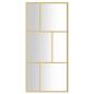 Preview: Duschwand für Begehbare Dusche mit ESG Klarglas Golden 90x195cm
