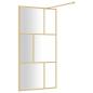 Preview: Duschwand für Begehbare Dusche ESG Klarglas Golden 100x195cm