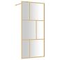 Preview: Duschwand für Begehbare Dusche mit ESG Klarglas Golden 80x195cm