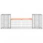 Preview: Gartenbank aus Gabionen 183x41x60,5 cm Massivholz Douglasie