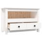 Preview: TV-Schrank Weiß 79x35x52 cm Massivholz Kiefer