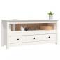 Preview: TV-Schrank Weiß 114x35x52 cm Massivholz Kiefer