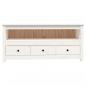 Preview: TV-Schrank Weiß 114x35x52 cm Massivholz Kiefer
