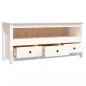 Preview: TV-Schrank Weiß 114x35x52 cm Massivholz Kiefer