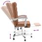 Preview: Bürostuhl mit Liegefunktion Braun Kunstleder