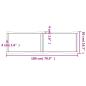 Preview: Tischplatte 180x50x(2-4) cm Massivholz Behandelt Baumkante