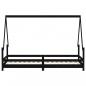 Preview: Kinderbett Schwarz 90x200 cm Massivholz Kiefer
