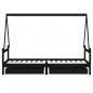 Preview: Kinderbett mit Schubladen Schwarz 80x200 cm Massivholz Kiefer