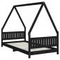 Preview: ARDEBO.de - Kinderbett Schwarz 90x190 cm Massivholz Kiefer