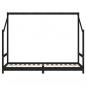 Preview: Kinderbett Schwarz 80x200 cm Massivholz Kiefer