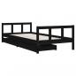 Preview: Kinderbett mit Schubladen Schwarz 90x200 cm Massivholz Kiefer