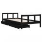 Preview: Kinderbett mit Schubladen Schwarz 90x200 cm Massivholz Kiefer