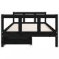 Preview: Kinderbett mit Schubladen Schwarz 90x200 cm Massivholz Kiefer