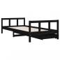Preview: Kinderbett mit Schubladen Schwarz 90x200 cm Massivholz Kiefer