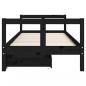 Preview: Kinderbett mit Schubladen Schwarz 80x200 cm Massivholz Kiefer