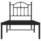 Preview: Bettgestell mit Kopfteil Metall Schwarz 75x190 cm