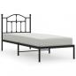 Preview: Bettgestell mit Kopfteil Metall Schwarz 90x200 cm