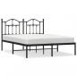 Preview: Bettgestell mit Kopfteil Metall Schwarz 140x190 cm