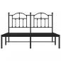 Preview: Bettgestell mit Kopfteil Metall Schwarz 140x190 cm
