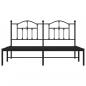 Preview: Bettgestell mit Kopfteil Metall Schwarz 183x213 cm