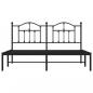 Preview: Bettgestell mit Kopfteil Metall Schwarz 180x200 cm