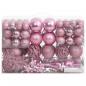 Preview: 111-tlg. Weihnachtskugel-Set Rosa Polystyrol