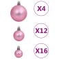 Preview: 111-tlg. Weihnachtskugel-Set Rosa Polystyrol