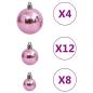 Preview: 111-tlg. Weihnachtskugel-Set Rosa Polystyrol