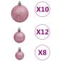 Preview: 111-tlg. Weihnachtskugel-Set Rosa Polystyrol