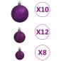 Preview: 111-tlg. Weihnachtskugel-Set Lila Polystyrol