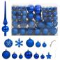 Preview: ARDEBO.de - 111-tlg. Weihnachtskugel-Set Blau Polystyrol