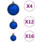Preview: 111-tlg. Weihnachtskugel-Set Blau Polystyrol