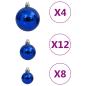 Preview: 111-tlg. Weihnachtskugel-Set Blau Polystyrol